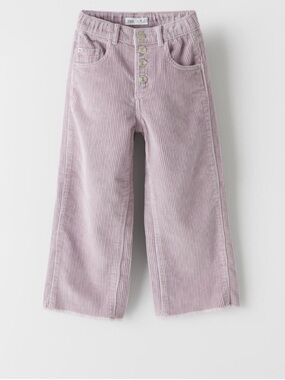 Zara Girls Corduroy Wide Leg Pants lavender size 7